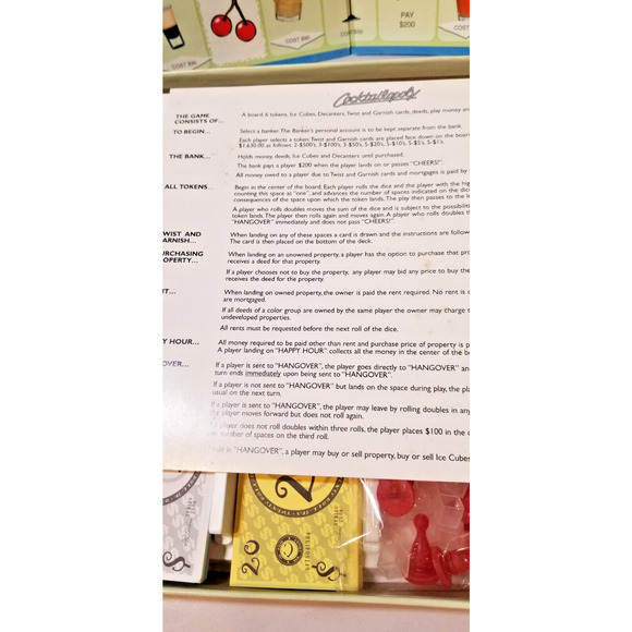 Cocktailopoly Cocktail Themed Monopoly Board Game Late For The Sky NEW Sealed - Picture 6 of 11